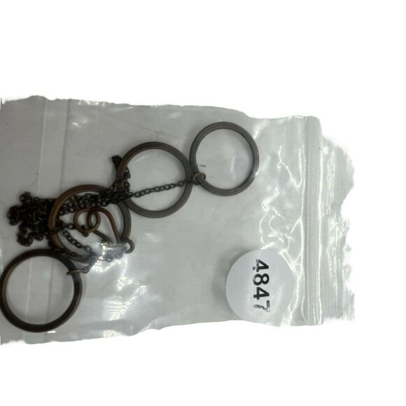 Necklace Handmade Womens Brass Copper Tone S Hook Circular Ring Pendant Chain - Picture 4 of 13